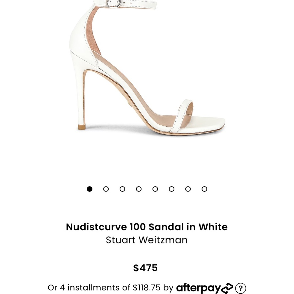 Nudistcurve 100 sandal in white Stuart Weitzman